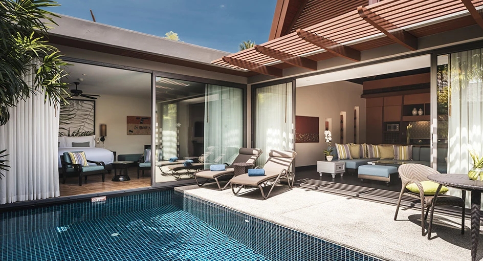 Двухместный номер Pool Pavilion двуспальная кровать в Anantara Mai Khao Phuket Villas