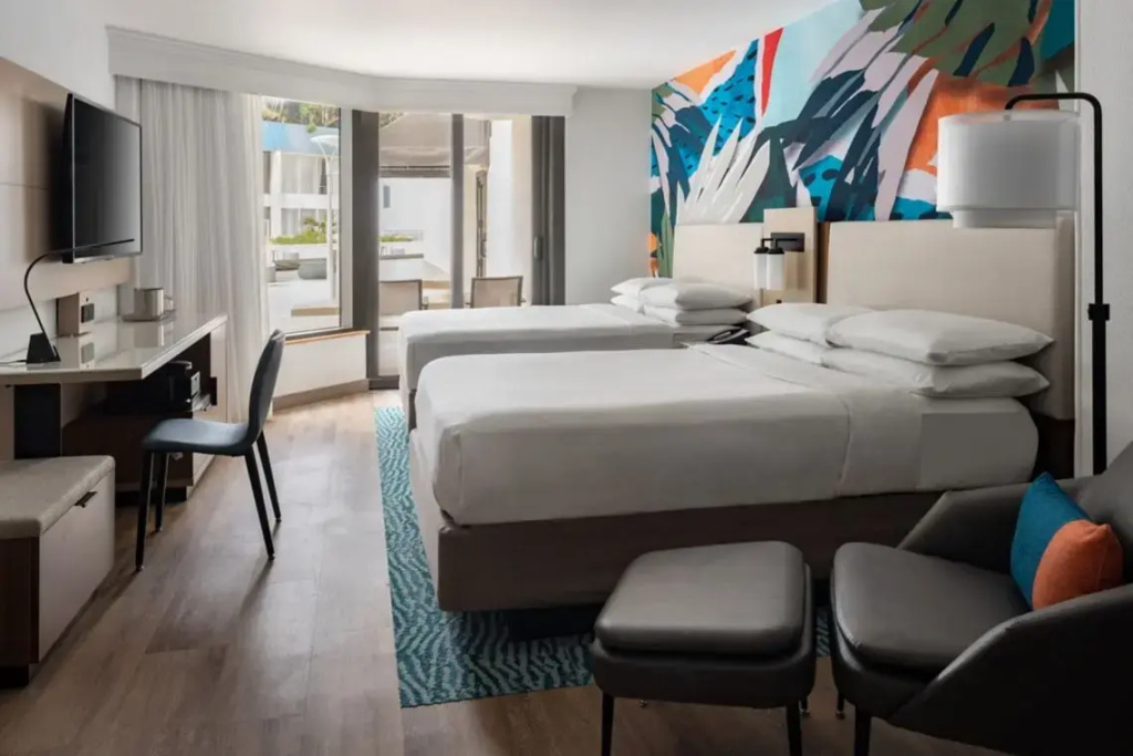 With Terrace Quadruple room with pool view