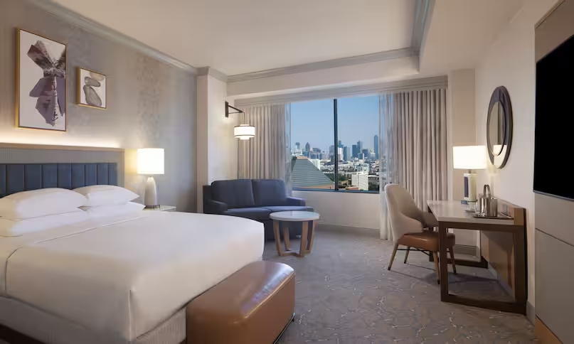 Tower Double room with city view (full double bed)