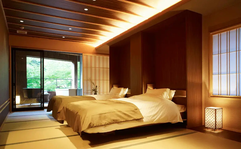 Open-Air Hot Spring Bath Double room (twin beds)