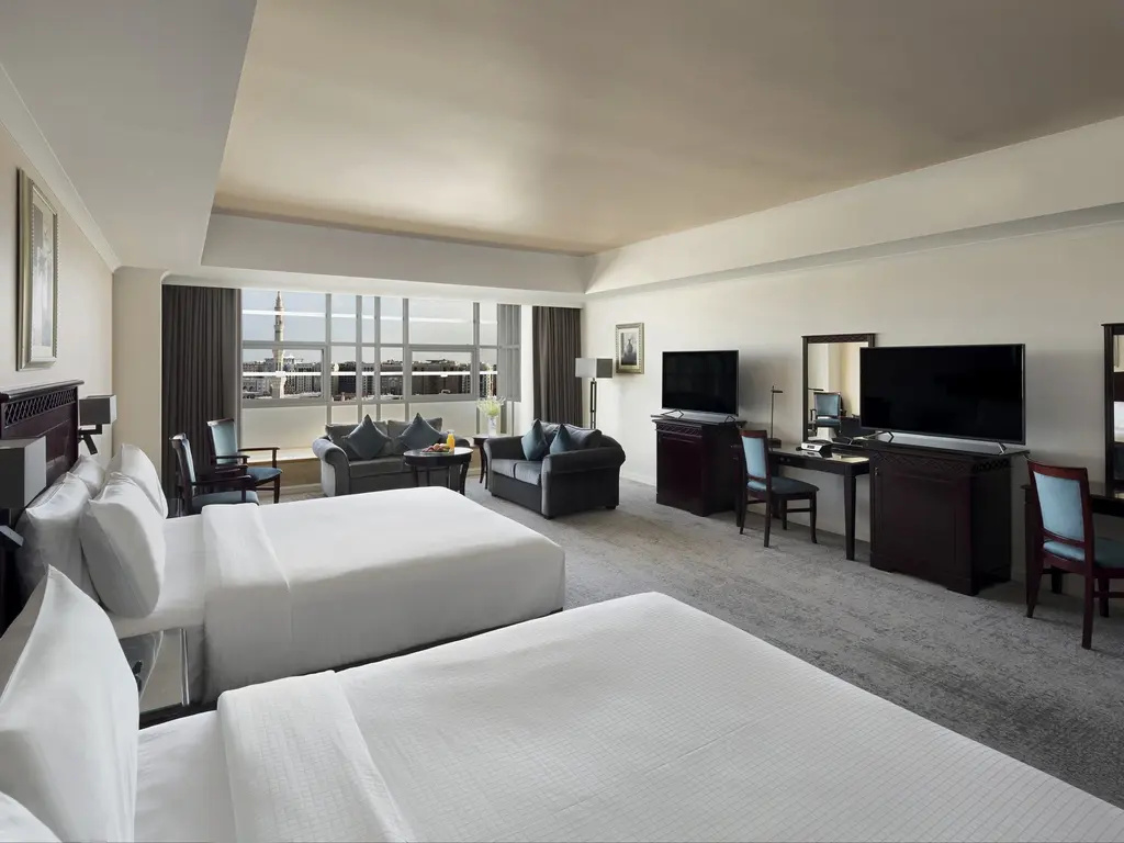With Haram view Double Studio twin beds