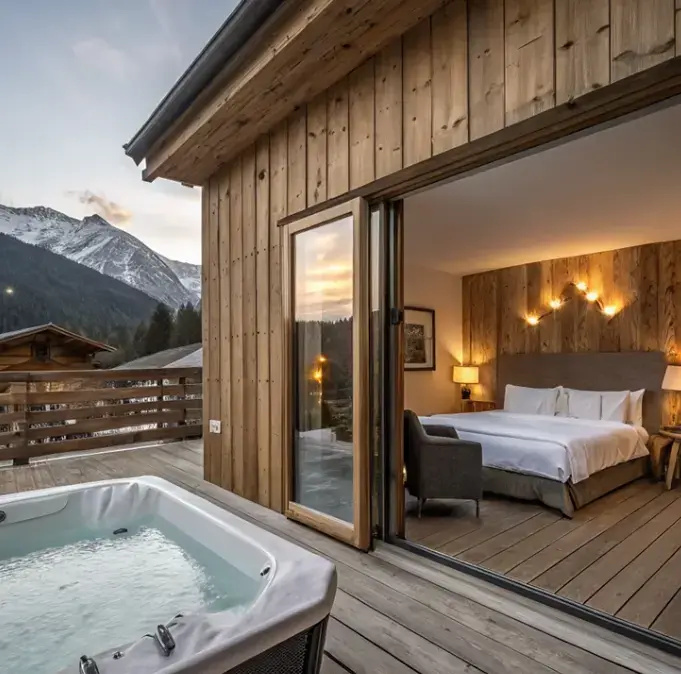 With Outdoor Hot Tub Double Suite (full double bed)