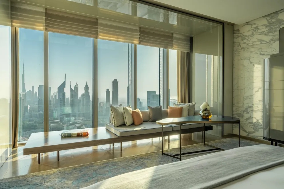 Grand Za'abeel Double room with Burj Khalifa view (full double bed)
