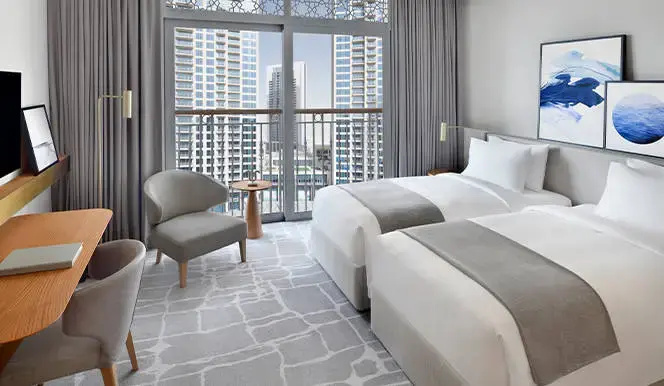 Deluxe Double room with partial Marina view (twin beds)