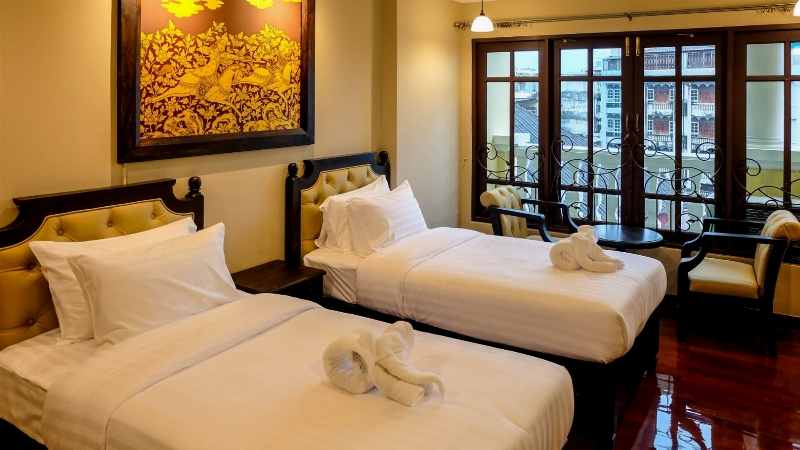 Двухместный номер Угловой Deluxe 2 отдельные кровати в Siri Heritage Bangkok Hotel