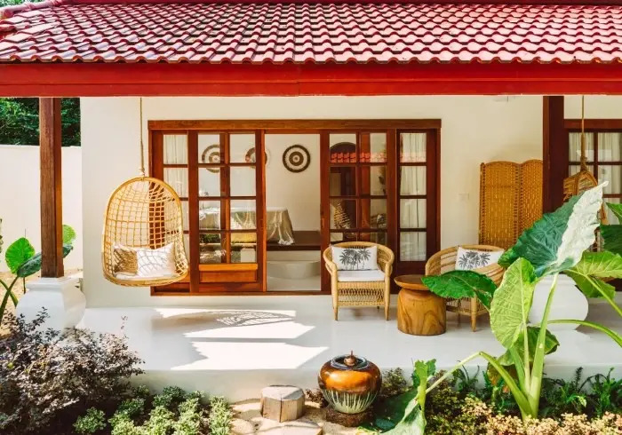 Двухместная люкс Tropical с частичным видом на море двуспальная кровать в Zazen Boutique Resort & Spa