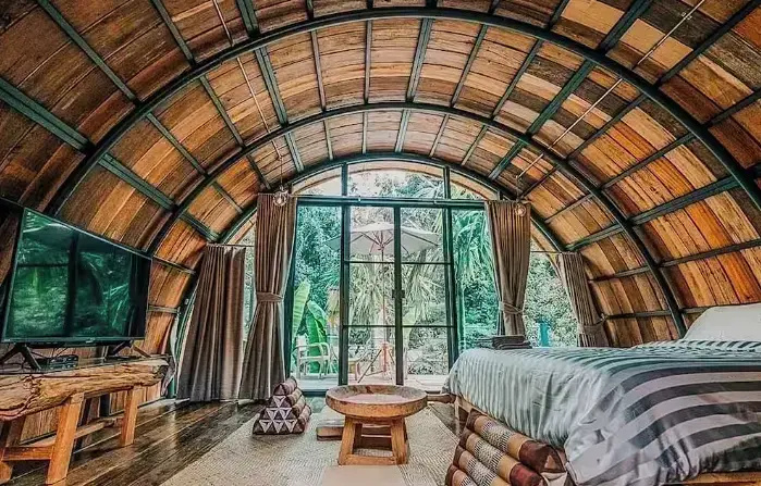 Sky Wood Dome Double Villa with river view (full double bed)