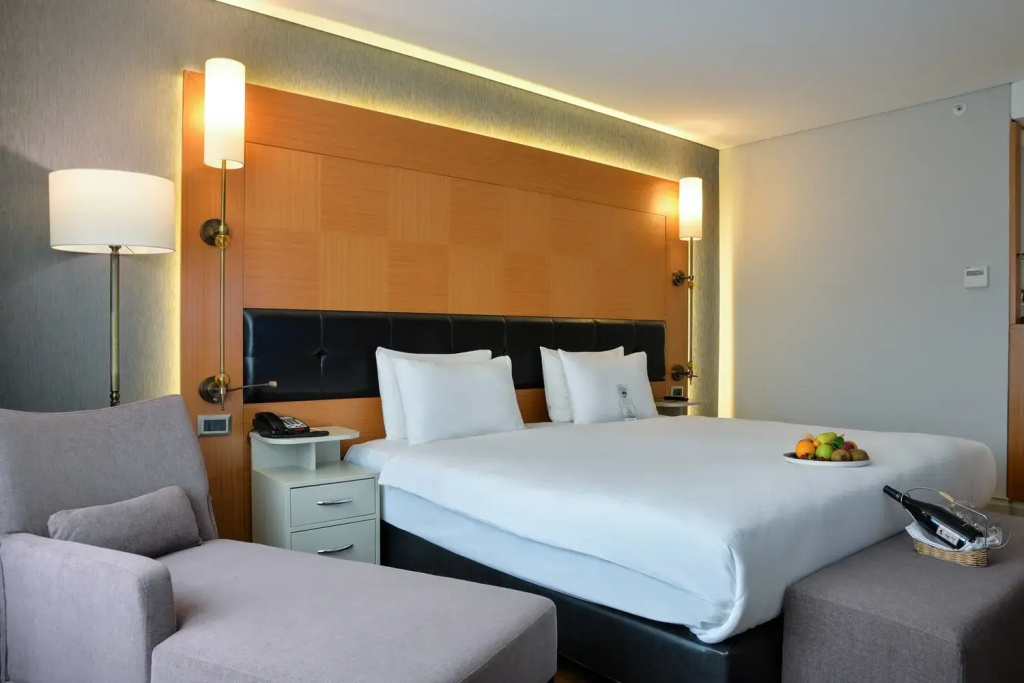 Double Junior Suite, bed type is subject to availability, full double bed and sofa room photo 1