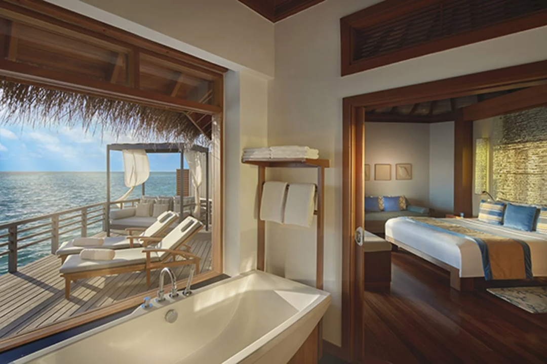Baros Maldives — a balcony