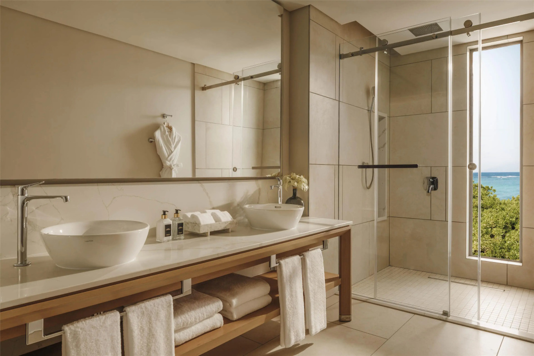 One&Only Le Saint Géran — a bathroom