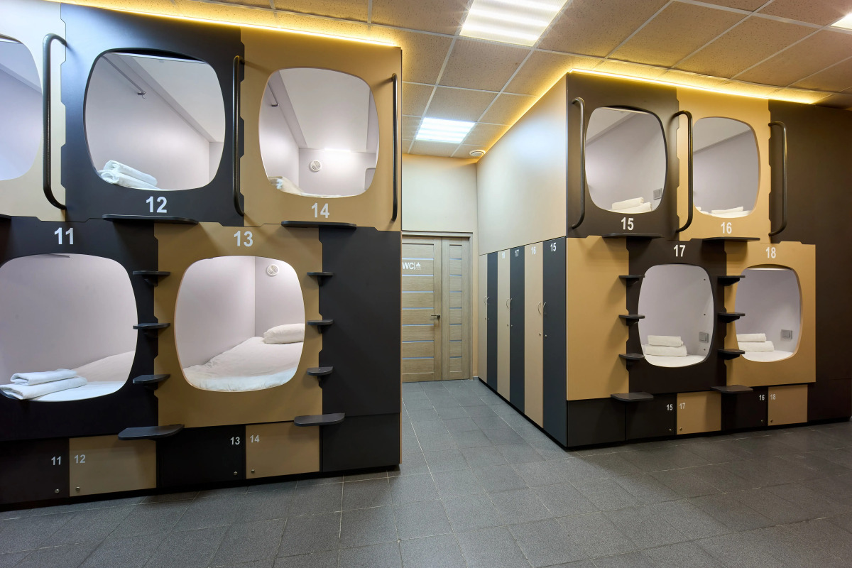 Капсульный отель Оранжевое Небо