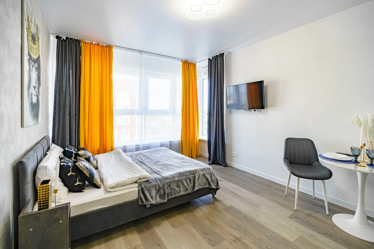 Апартаменты Брутальный Лев на 23 этаже с панорамным видом на реку