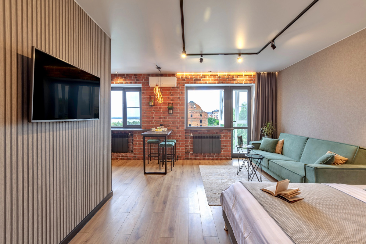 Апартаменты Лофт с видом на музей-Панораму и Волгу