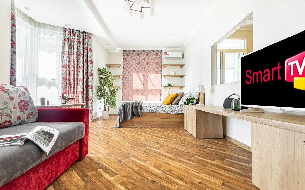 Апартаменты Стиль и Спокойствие Ортопедический Матрас Smart TV и Панорамное Окно ЖК Большой by Depart Apart