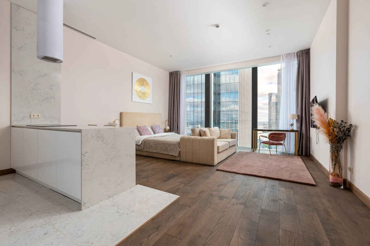 Апартаменты Sky City Moscow LUX Студия с большим окном с видом на все башни и город!
