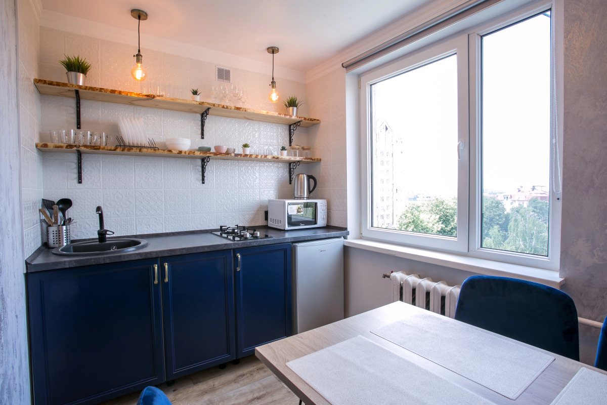 Апартаменты с видом на закат и крыши