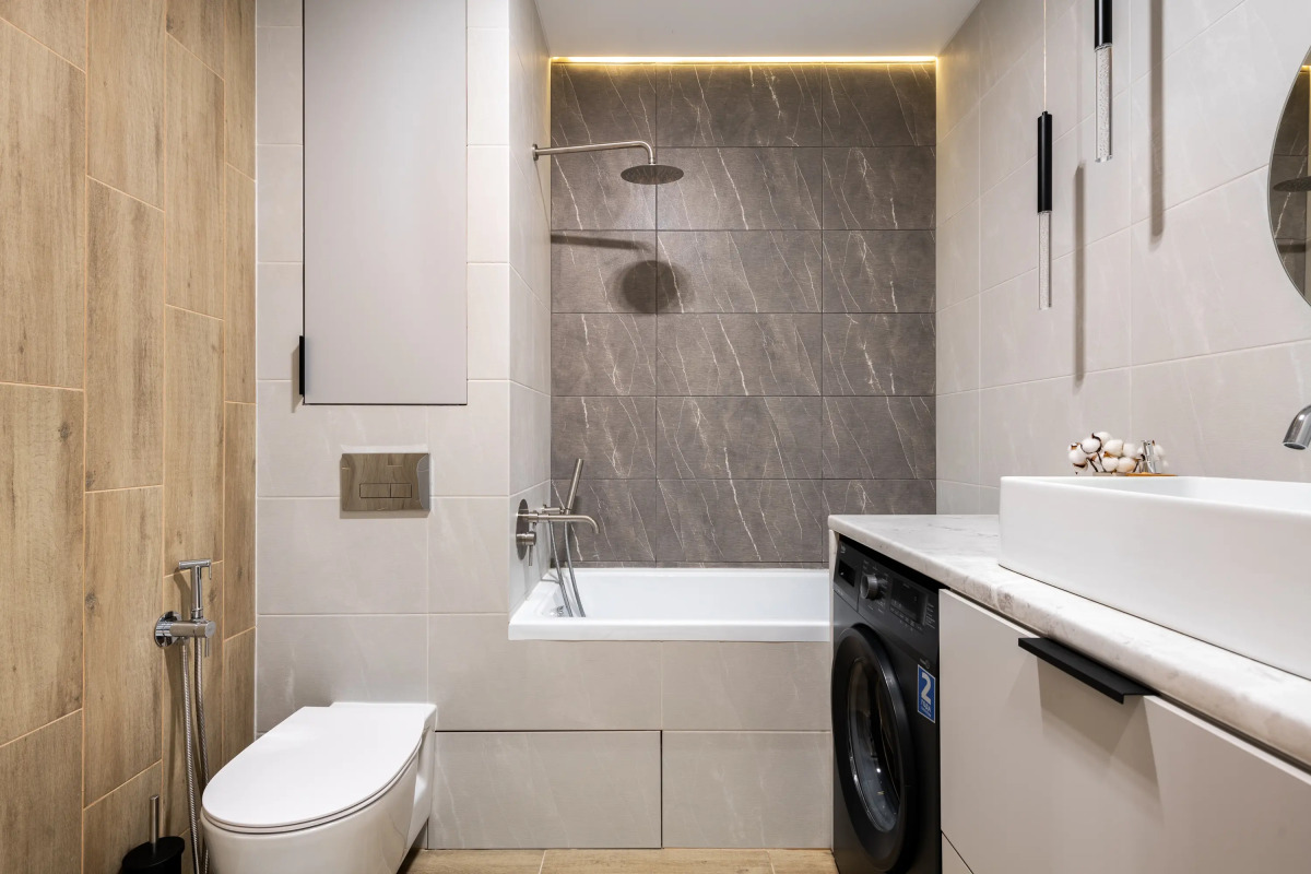 Квартира С Подиумом и выдвижной кроватью дизайнерская