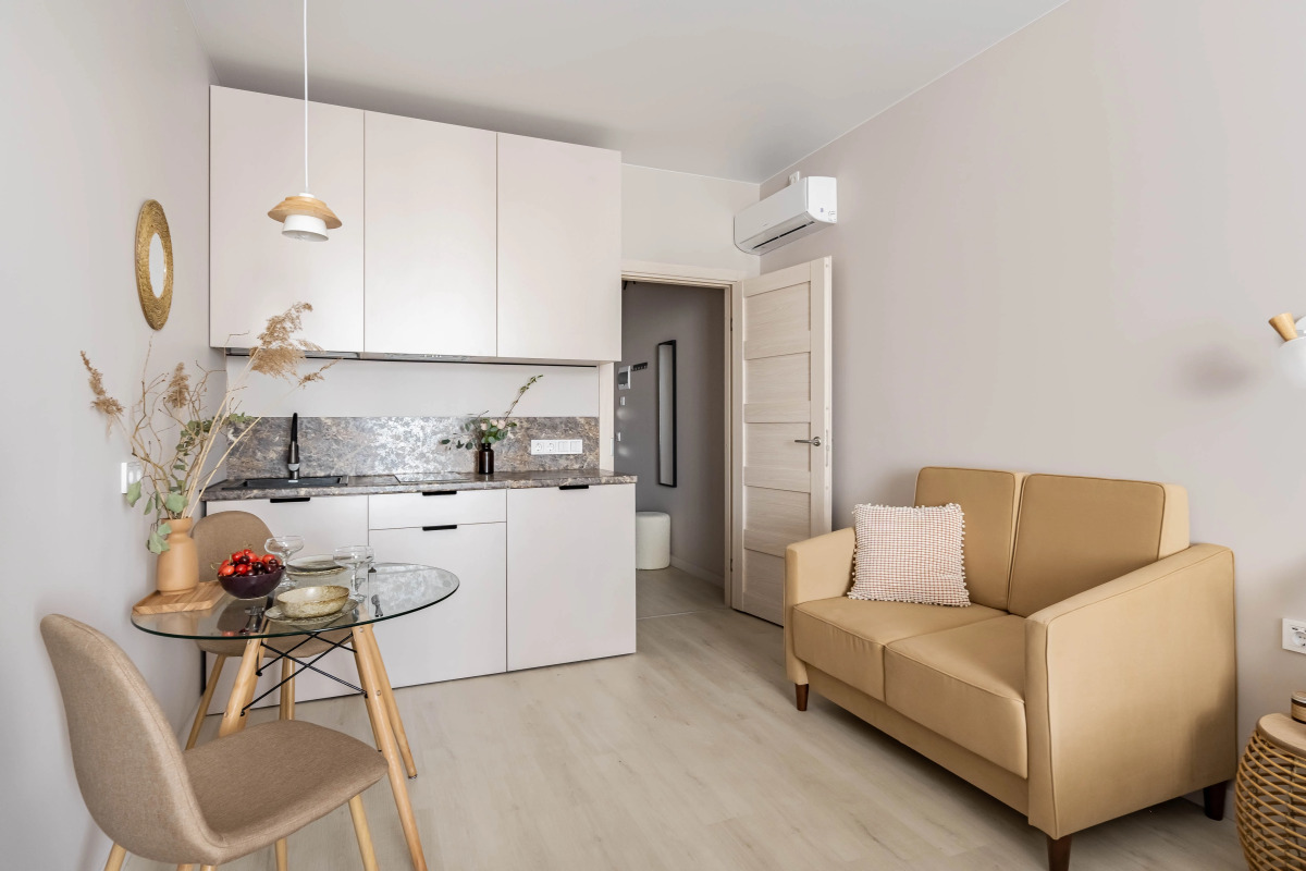 Апартаменты Бежевые в центре с кондиционером