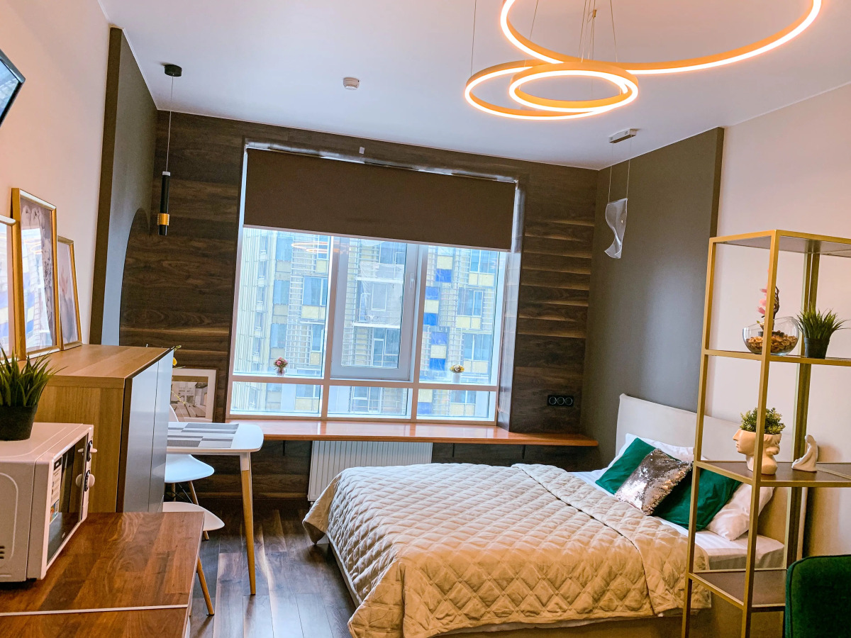 Апартаменты Просторная студия в ЖК Хедлайнер с видом на небоскребы Москва-Сити