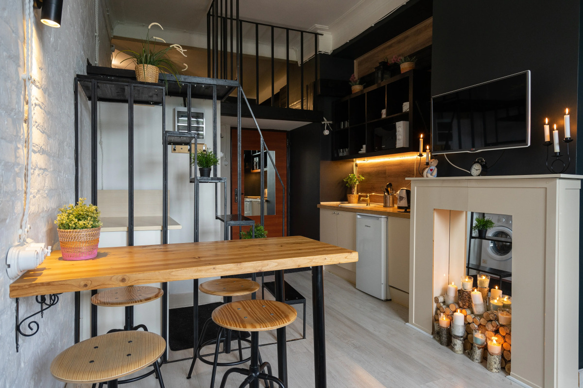 Квартира Двухуровневая с Сауной и Камином