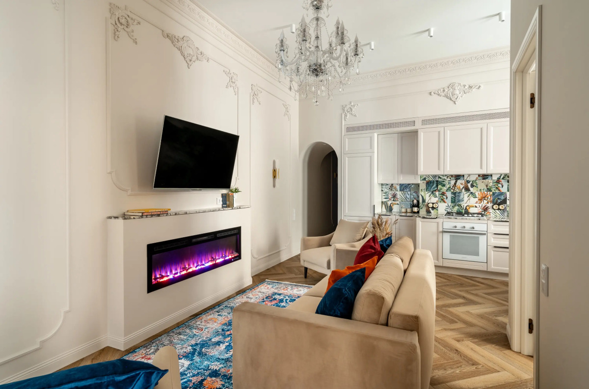 Апартаменты Дизайнерские 3х комнатные с камином Buyartapartments