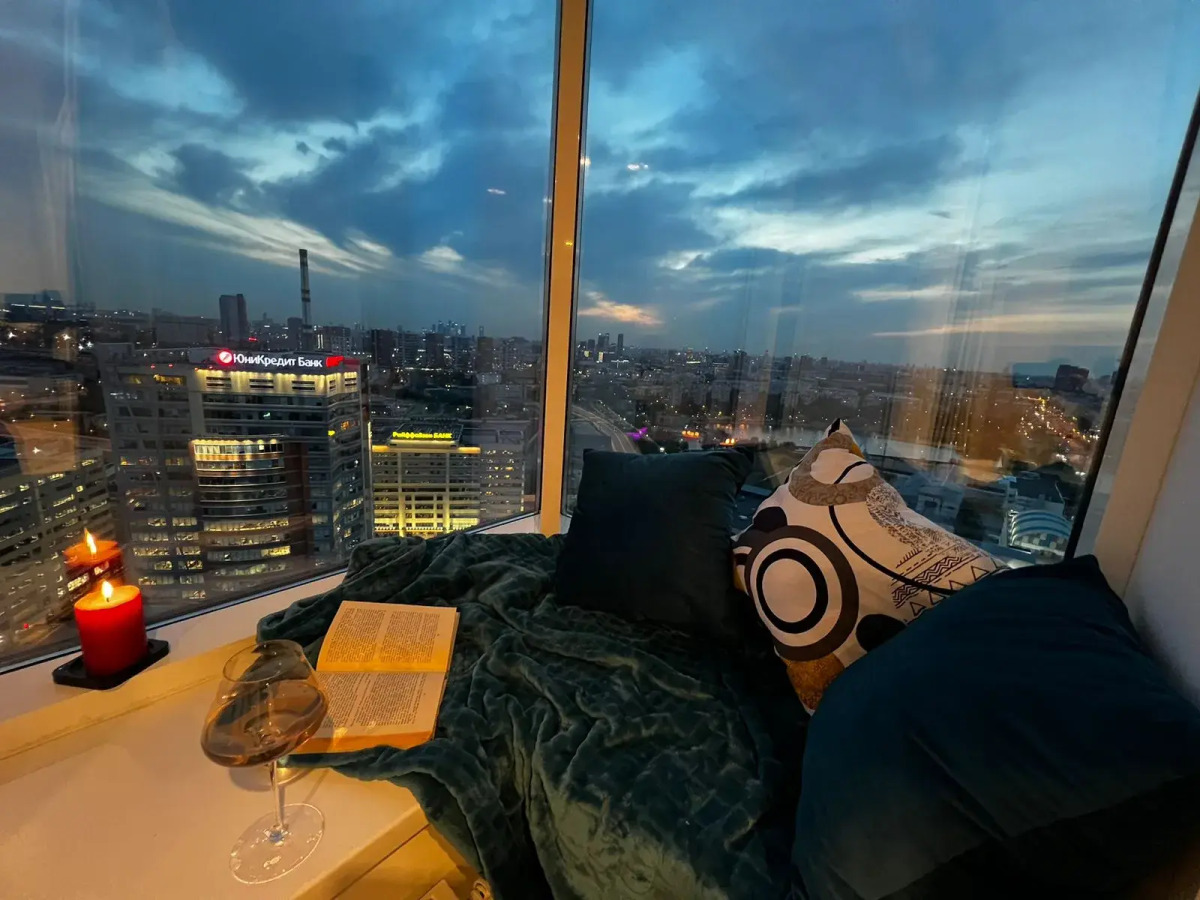 Студия Уютная с красивым видом у метро Технопарк