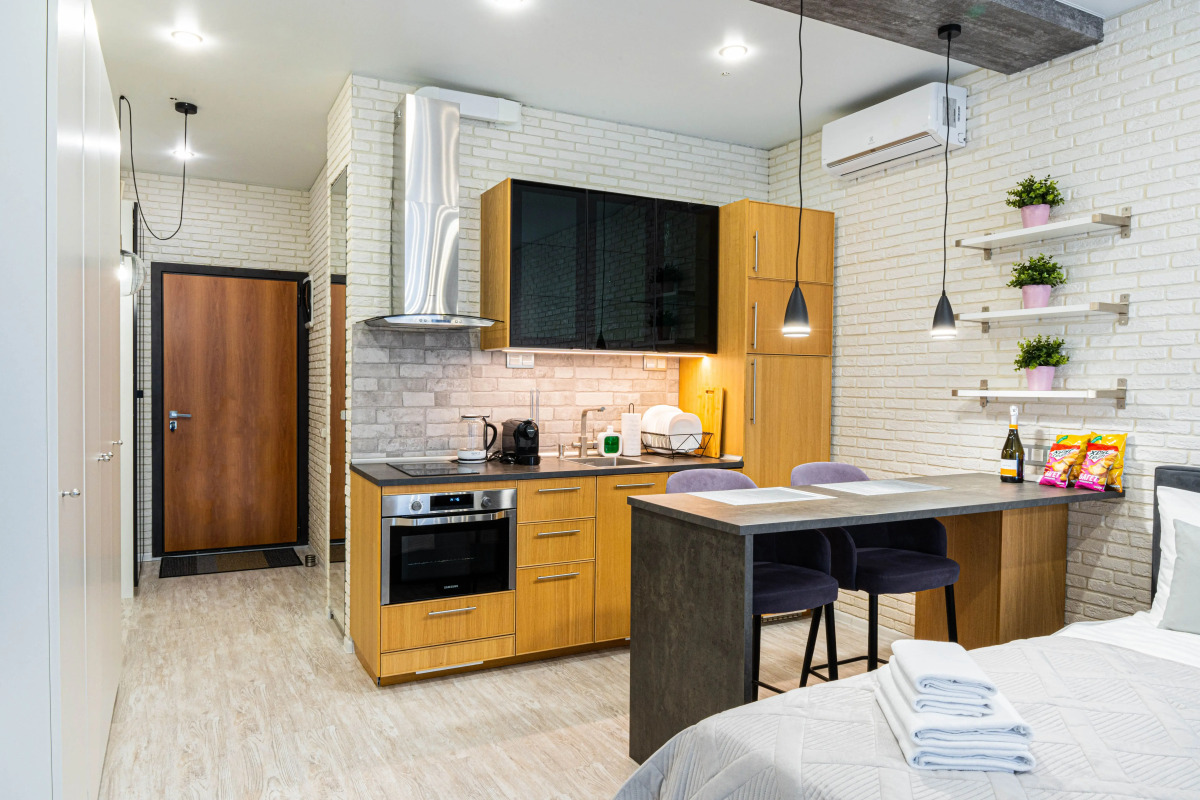 Апартаменты Lalapart Gray-white с панорамными окнами у метро ЦСКА