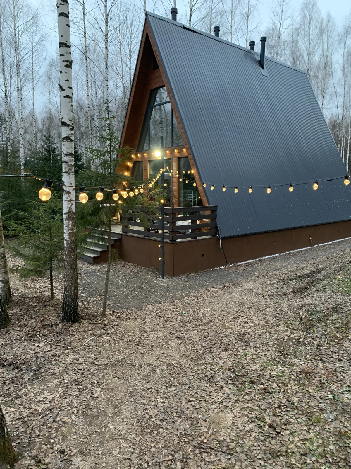 Частный дом A-фрейм в лесу Зеленого города