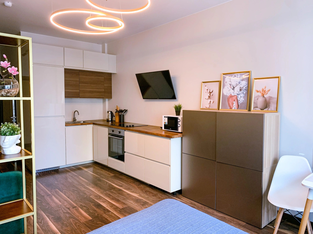 Апартаменты Просторная студия в ЖК Хедлайнер с видом на небоскребы Москва-Сити