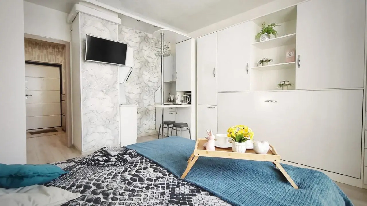 Квартира студия с видом на Амур и город