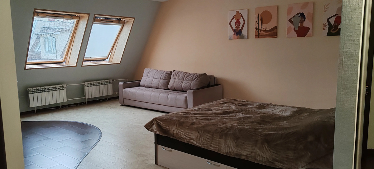 Квартира - студия в центре, есть выход на крышу и бесплатная парковка