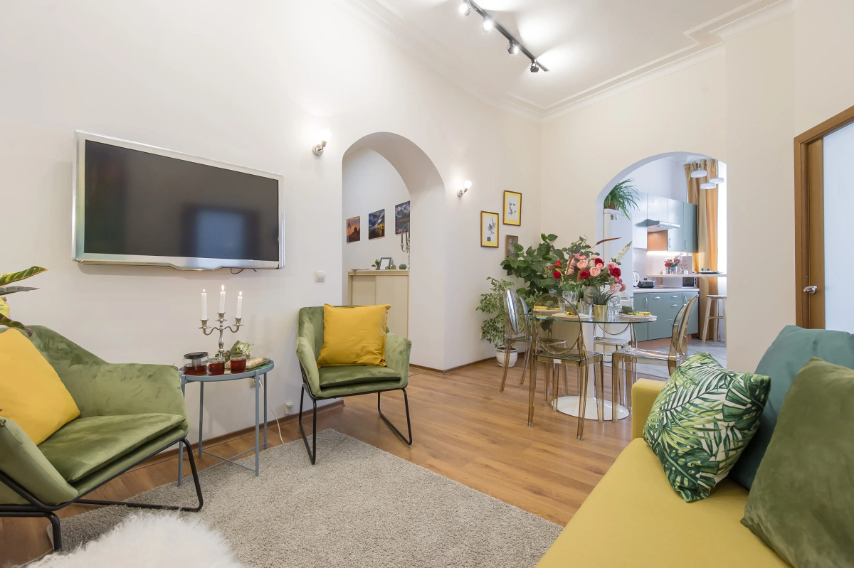 Квартира GM Apartments Стильная Трехкомнатная на Бульварном кольце