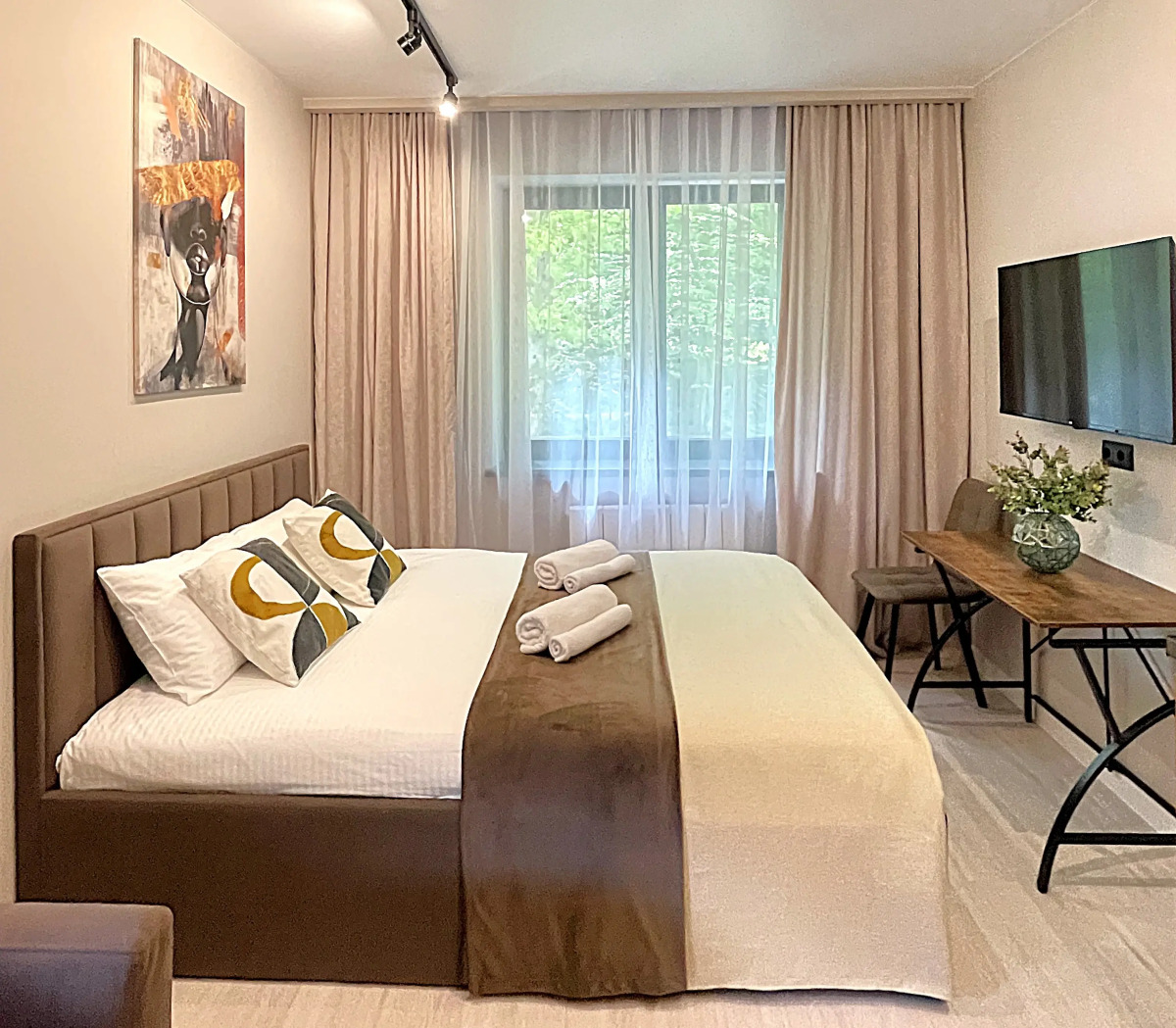 Апартаменты с видом на сосновый парк рядом с морем