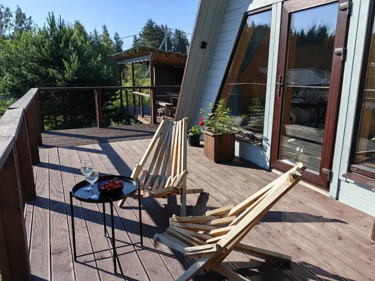Частный дом A-frame с сауной у Игоры