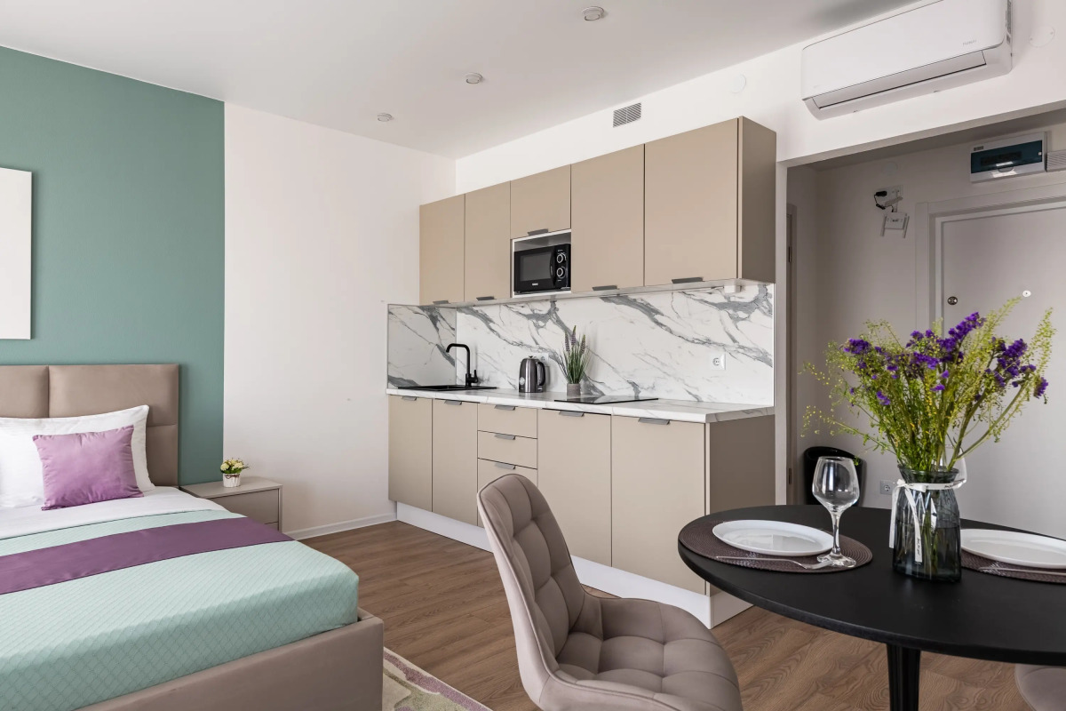 Квартира Лавандовые Сны - красивый вид на город с 31 этажа