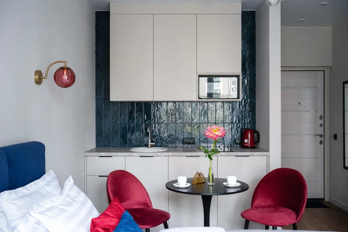 Апартаменты Savina у Моря 2 синяя студия