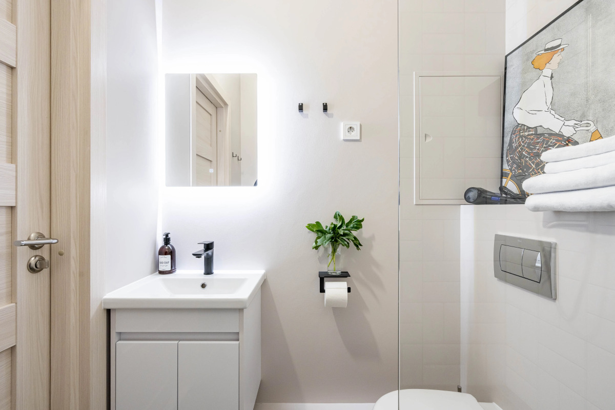 Апартаменты Бежевые в центре с кондиционером