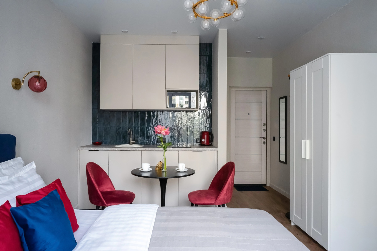 Апартаменты Savina у Моря 2 синяя студия