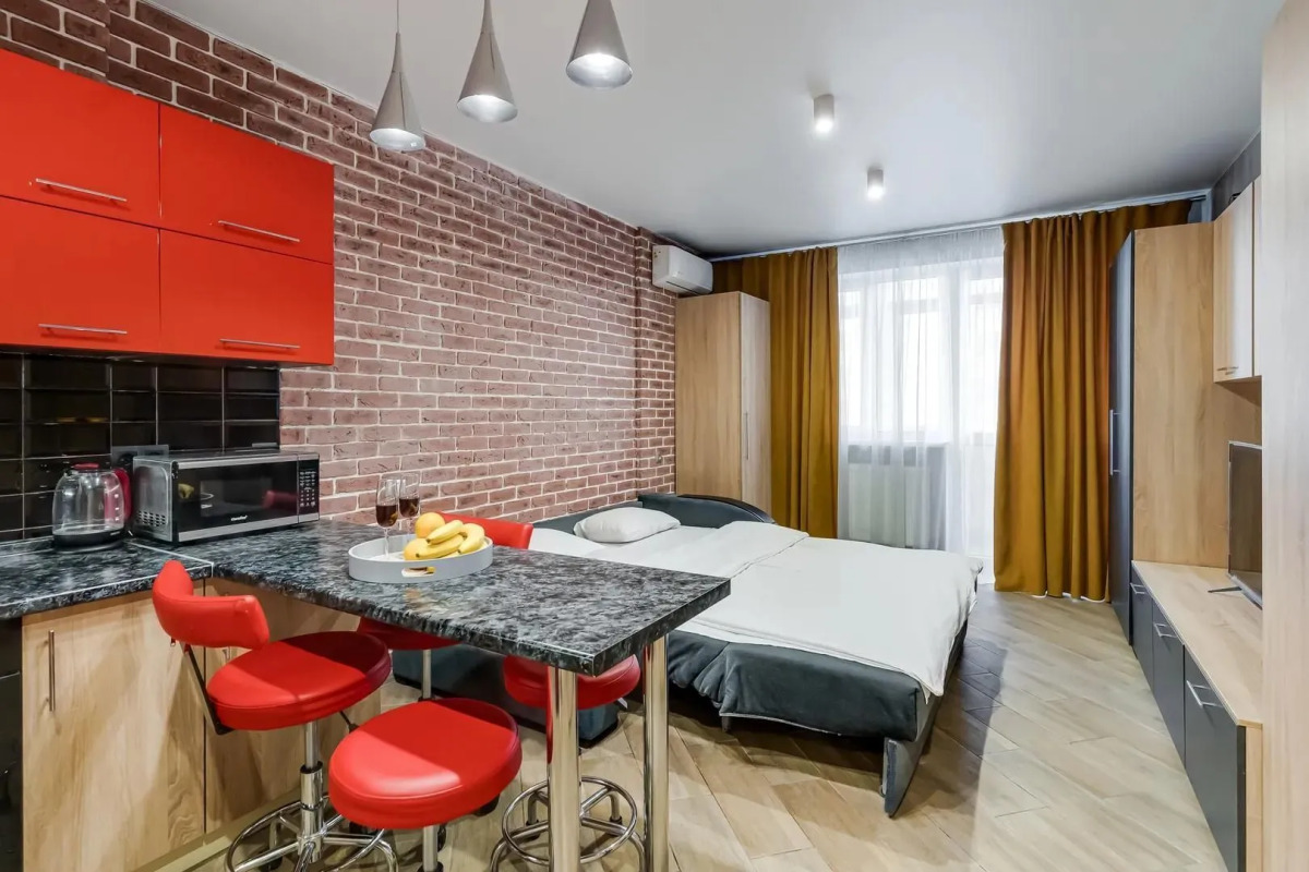 Апартаменты Red студия рядом с ТРЦ Горизонт