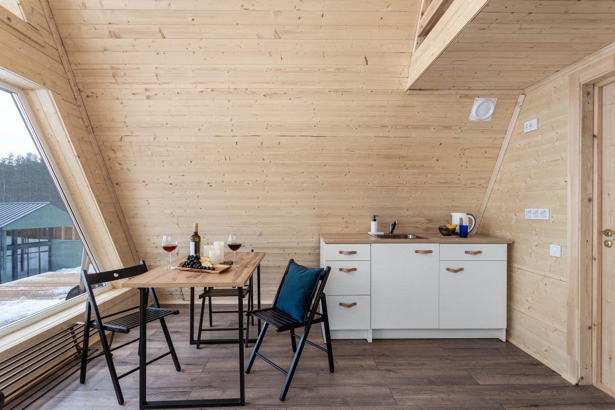 Частный дом A-frame с сауной у Игоры