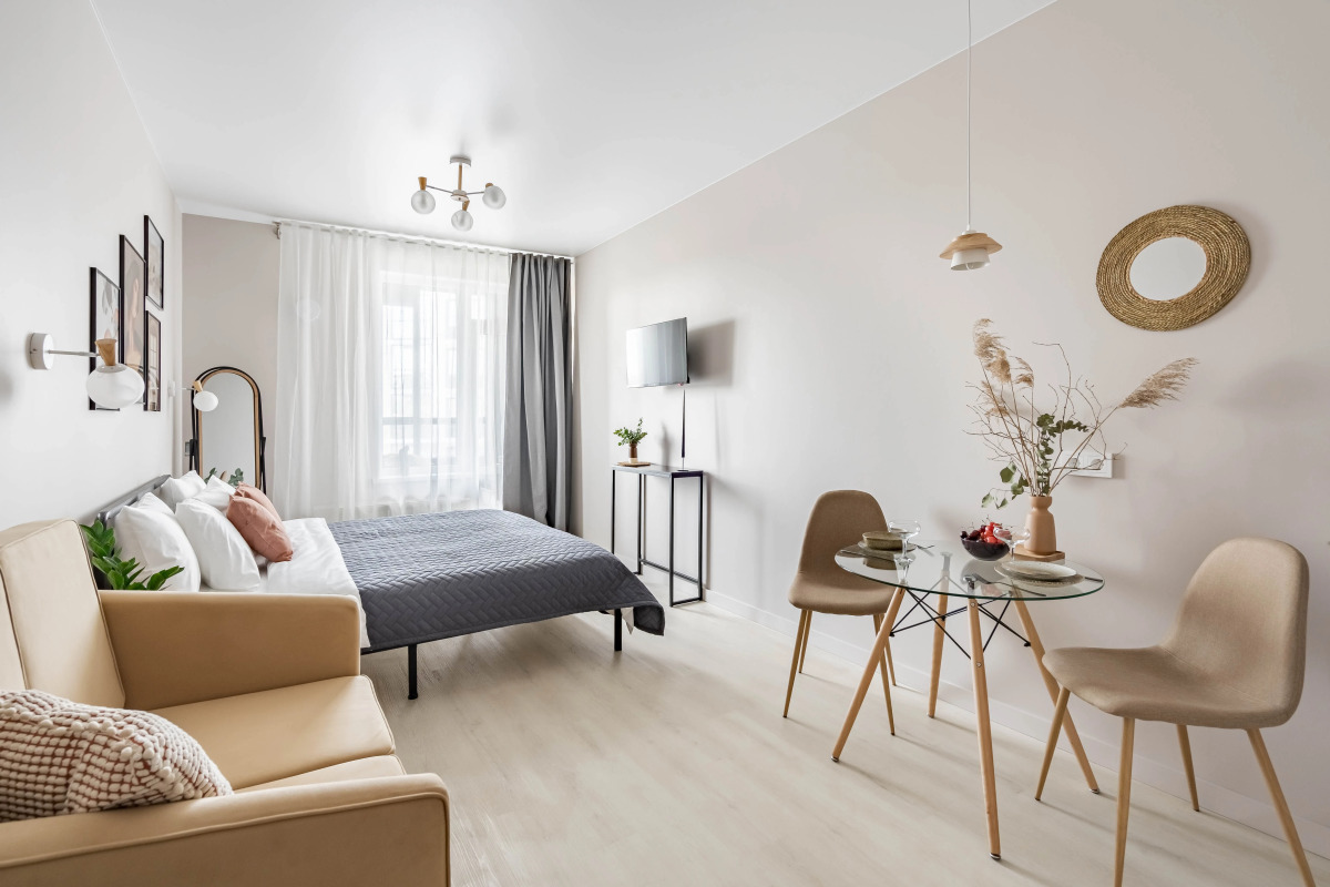 Апартаменты Бежевые в центре с кондиционером