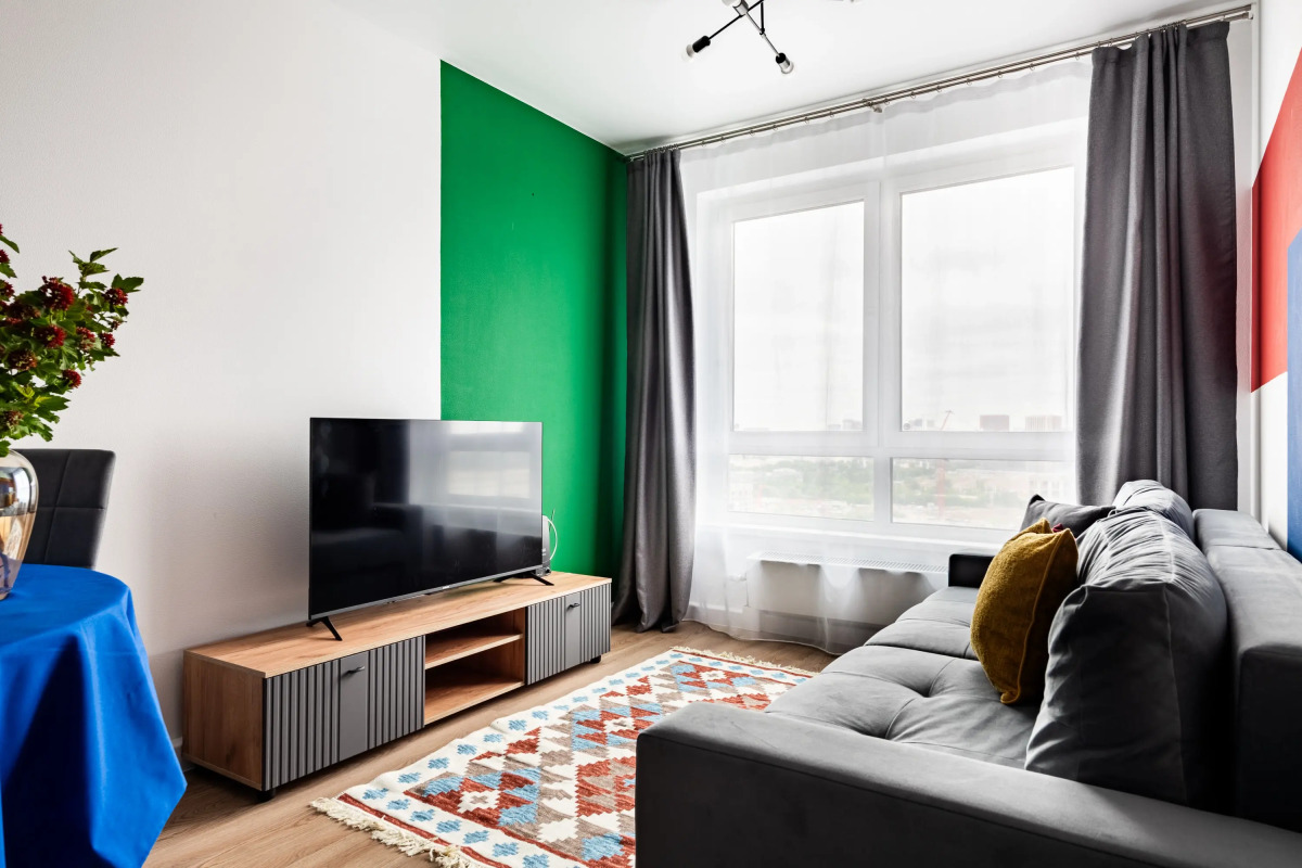 Квартира Гуашь Художника с видом на город