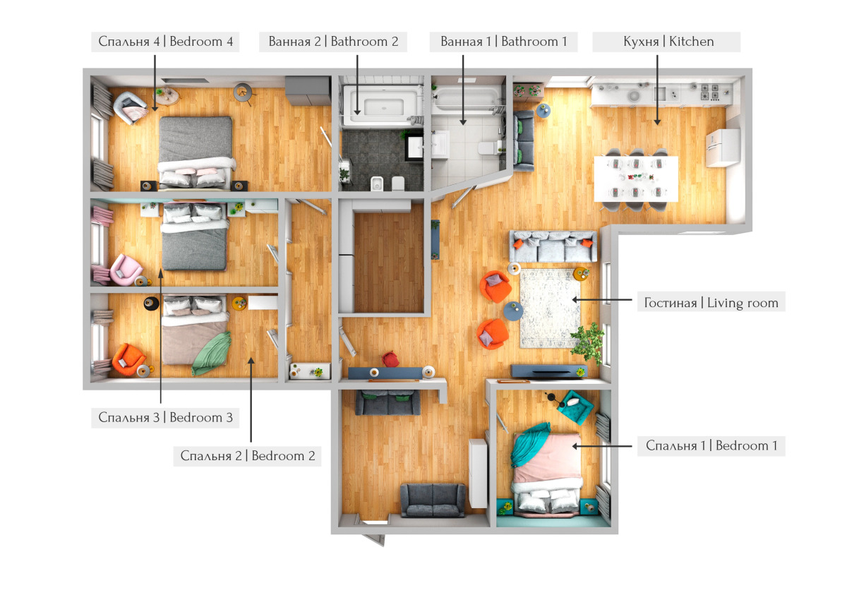 МАНСАРДА 170м² от Minin Apartments