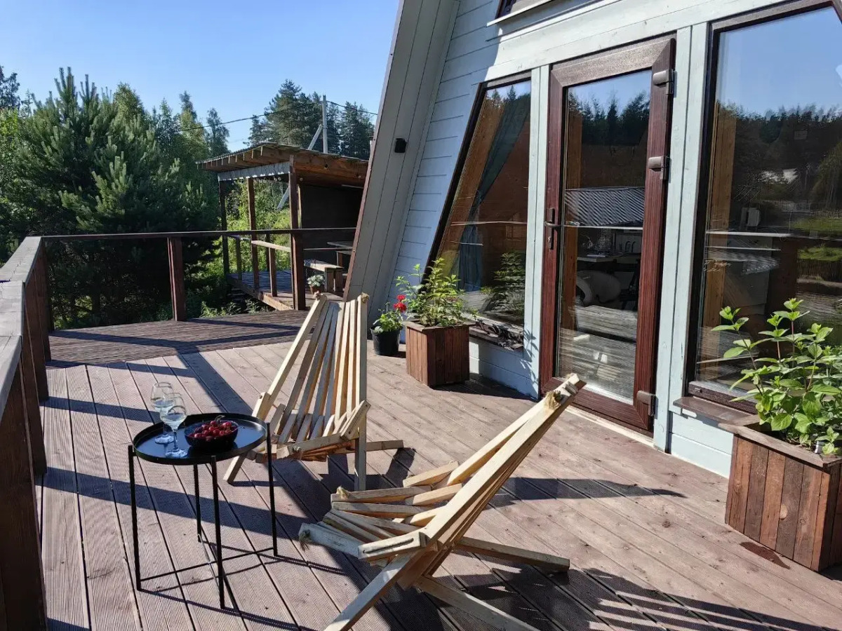Частный дом A-frame с сауной у Игоры