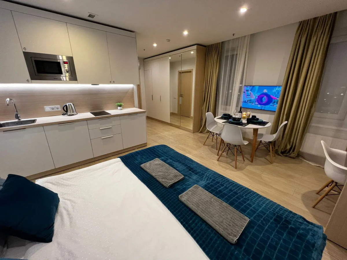 Студия Уютная с красивым видом у метро Технопарк