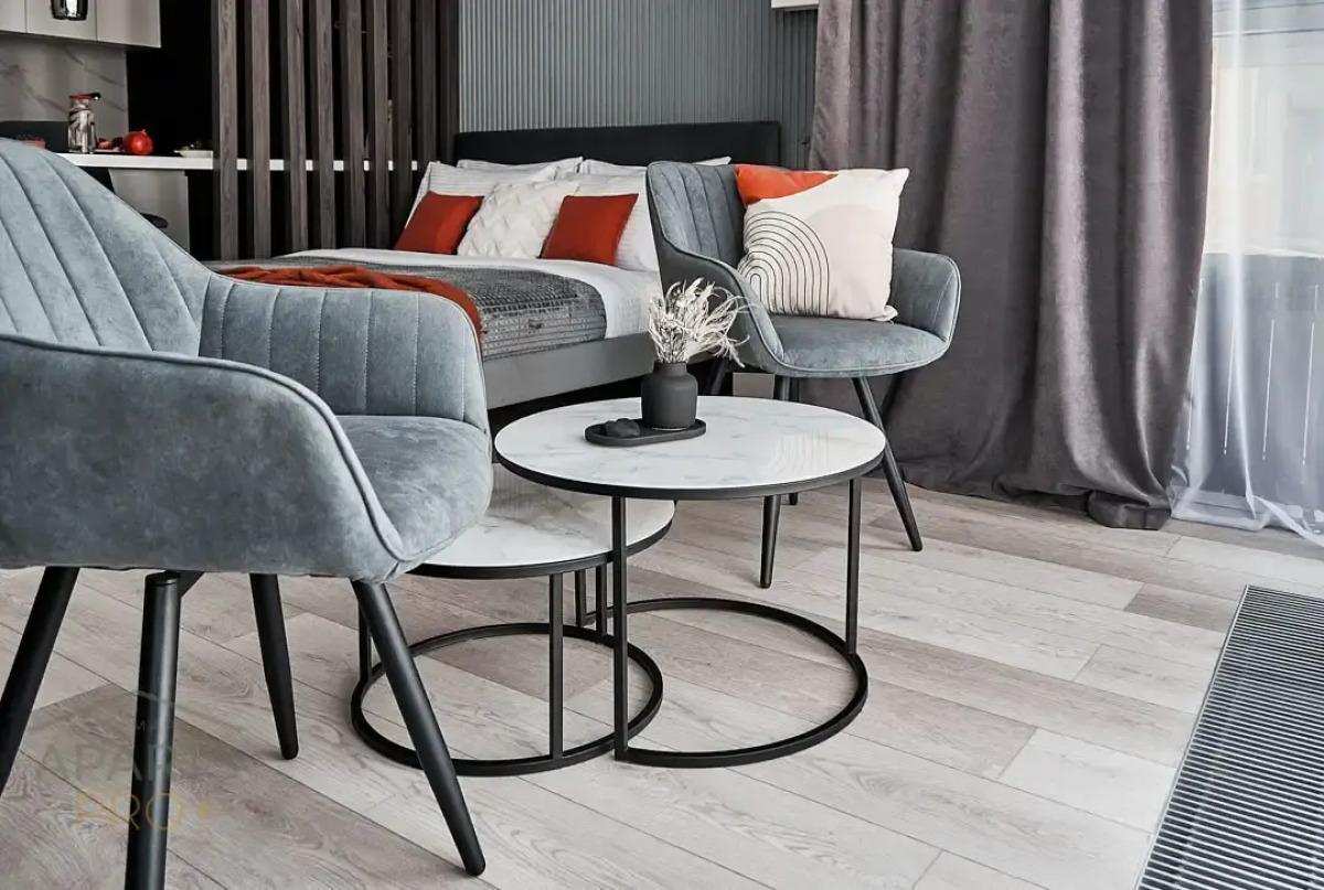 Квартира Aparts Pro Стильная видовая студия у Волги в ЖК Галактика на 12 этаже