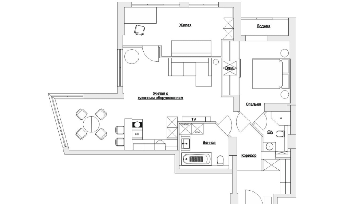 Квартира Современная трёшка возле Dana Mall