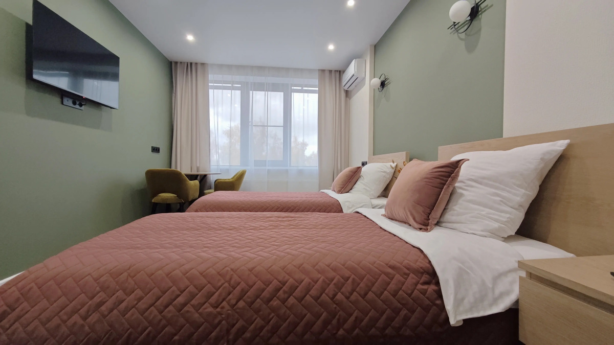 Апартаменты с видом на парк с двумя раздельными кроватями, кухней, ПММ в 10 минутах от центра Нижнего Новгорода