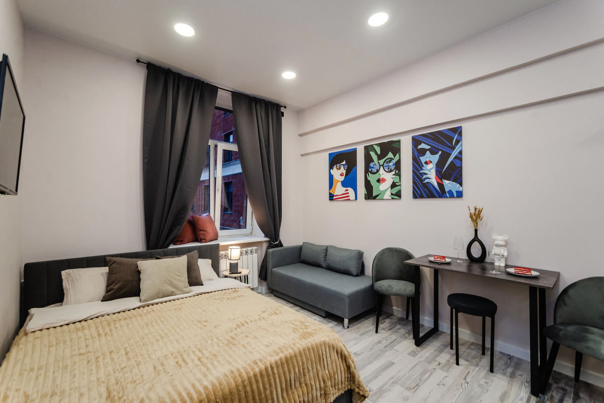 Апартаменты Новая Cтудия в Cтиле Минимализм рядом с Ботаническим Садом