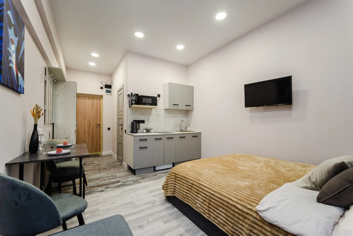 Апартаменты Новая Cтудия в Cтиле Минимализм рядом с Ботаническим Садом